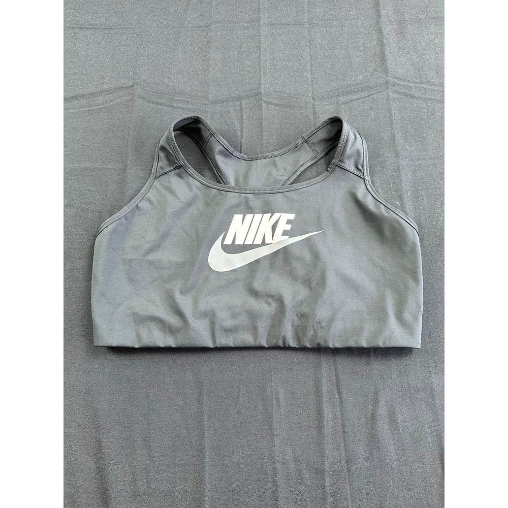 Nike Swoosh Racerback Sports Bra Black Plus Size 3X Medium Support Gym Training
